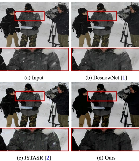 Single-image desnowing examples from ALL Snow Removed