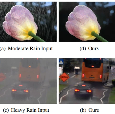 ContourletNet research figure for single-image rain removal