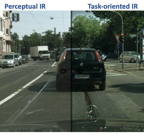 UniRestore comparison of perceptual and task-oriented restoration of a street scene